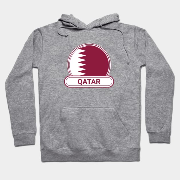 Qatar Country Badge - Qatar Flag Hoodie by Yesteeyear